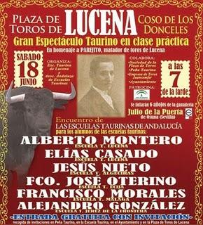 ENCUENTRO DE ESCUELAS TAURINAS EN LUCENA EL PRÓXIMO 18 DE JUNIO ENCUENTRO DE ESCUELAS TAURINAS EN LUCENA EL PRÓXIMO 18 DE JUNIO