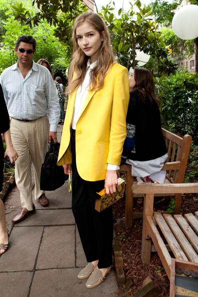 A model attends the Stella McCartney Spring 2012 Presentation at a Private Location on June 13, 2011 in New York City.