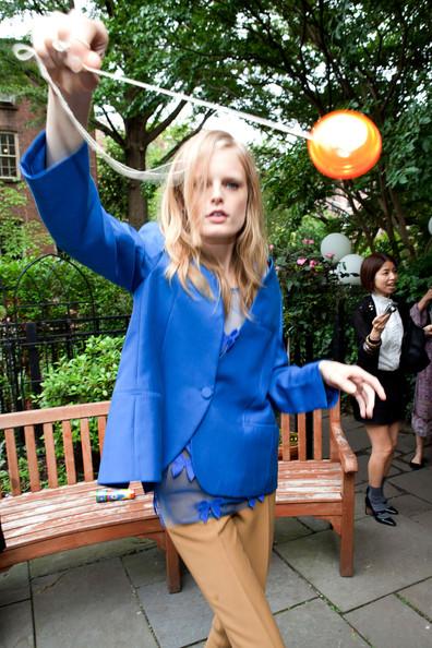 A model attends the Stella McCartney Spring 2012 Presentation at a Private Location on June 13, 2011 in New York City.