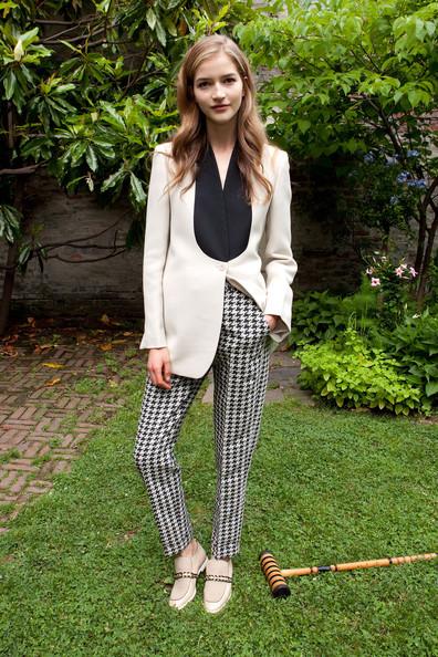 A model attends the Stella McCartney Spring 2012 Presentation at a Private Location on June 13, 2011 in New York City.