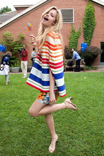 A model attends the Stella McCartney Spring 2012 Presentation at a Private Location on June 13, 2011 in New York City.