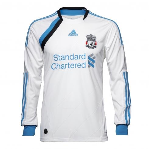 Nueva camiseta Adidas blanca del Liverpool; temporada 2011-2012