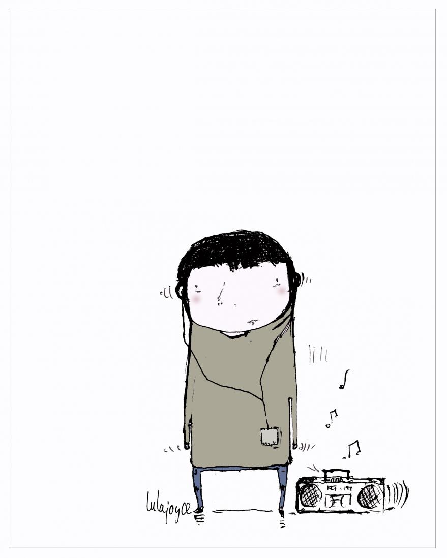 Chico con Cascos de Letih. para LuLaJoYCe eL CoRaZóN VeRDe terraza bar