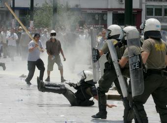 Enfrentamientos en Grecia