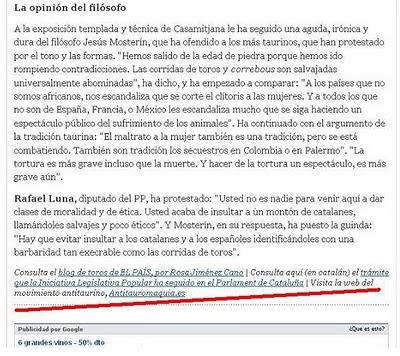 La desinformación taurina de El País La desinformación taurina de El País