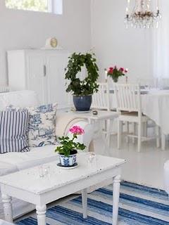 Azul y blanco, una decoración elegante y veraniega. Azul y blanco, una decoración elegante y veraniega.