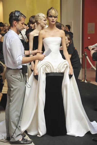 STEPHANE ROLLAND BACKSTAGE & GUESTS Models prepare backstage during the Stephane Rolland Haute Couture Fall/Winter 2011/2012 show as part of Paris Fashion Week at Cite de l'Architecture et du Patrimoine on July 5, 2011 in Paris, France.
