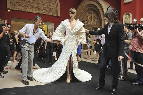 STEPHANE ROLLAND BACKSTAGE & GUESTS Models prepare backstage during the Stephane Rolland Haute Couture Fall/Winter 2011/2012 show as part of Paris Fashion Week at Cite de l'Architecture et du Patrimoine on July 5, 2011 in Paris, France.