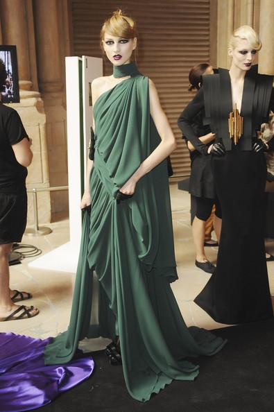 STEPHANE ROLLAND BACKSTAGE & GUESTS Models prepare backstage during the Stephane Rolland Haute Couture Fall/Winter 2011/2012 show as part of Paris Fashion Week at Cite de l'Architecture et du Patrimoine on July 5, 2011 in Paris, France.