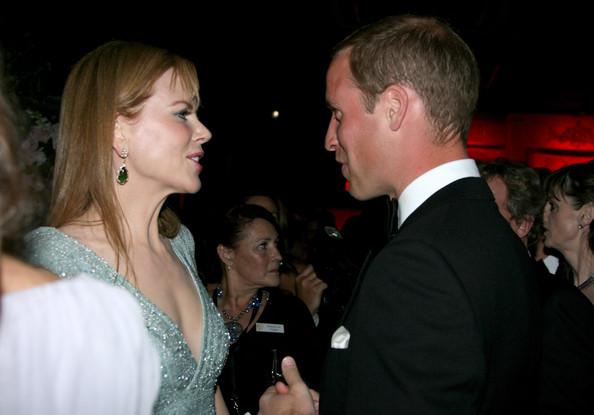 Prince William, Duke of Cambridge (R) and Nicole Kidman attend the BAFTA 