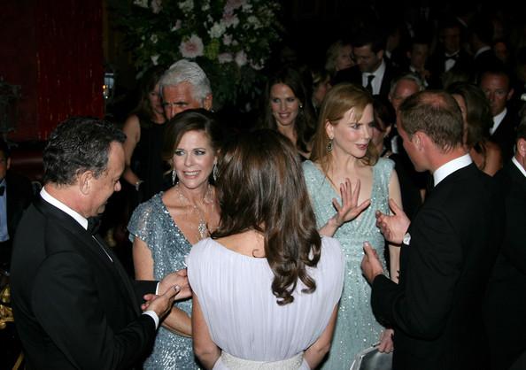 (L-R) Tom Hanks, Rita Wilson, Catherine, Duchess of Cambridge, Nicole Kidman and Prince William, Duke of Cambridge attend the BAFTA 