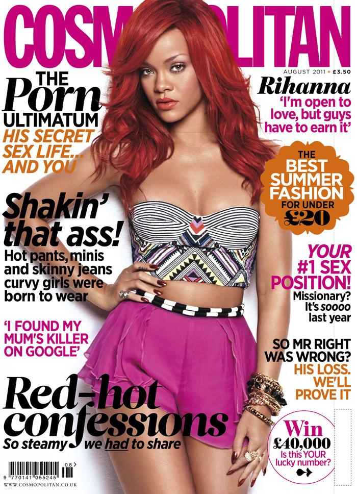 Rihanna Cosmopolitan cover red hair
