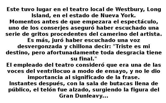El muñeco del Gran Dunleavy. (Relato Gráfico). El muñeco del Gran Dunleavy. (Relato Gráfico).