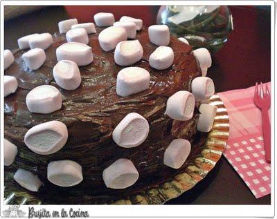 Tarta damero de choco nubes para Carla