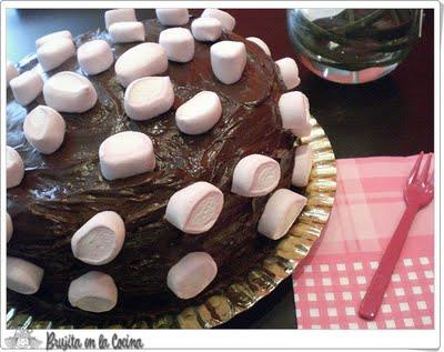 Tarta damero de choco nubes para Carla