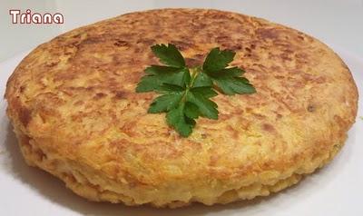 Tortilla con fusion de quesos y chistorra ( R )