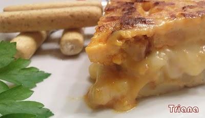 Tortilla con fusion de quesos y chistorra ( R )