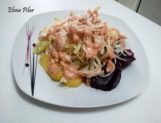 Ensalada de Pollo, Patatas y Remolacha Ensalada de Pollo, Patatas y Remolacha