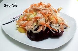 Ensalada de Pollo, Patatas y Remolacha Ensalada de Pollo, Patatas y Remolacha