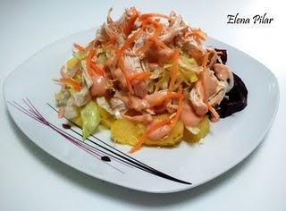 Ensalada de Pollo, Patatas y Remolacha Ensalada de Pollo, Patatas y Remolacha
