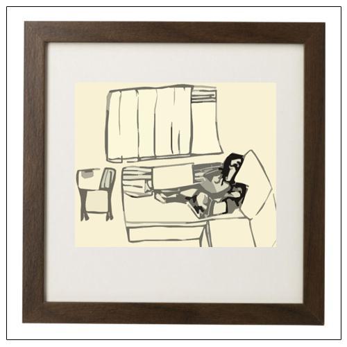 Siesta. Lámina enmarcada 20x20 cm. LetiH. SieSTA