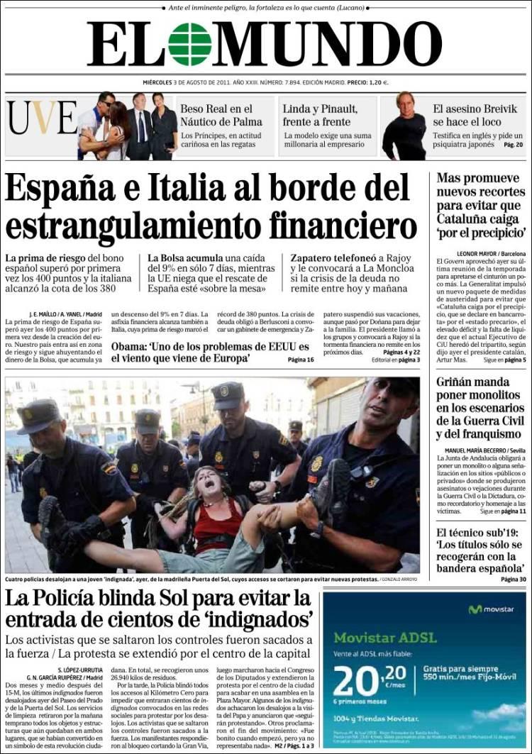 Diario El mundo 3 Agosto 2011