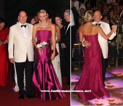 La Princesa Charlene, impresionante de Akris, en el Baile de la Cruz Roja. 63rd Red Cross Ball Gala