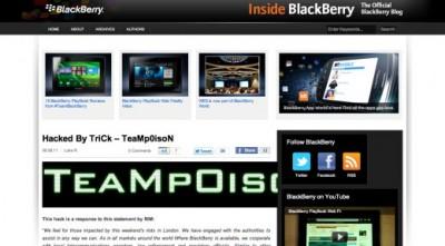 Hackean el blog oficial de Blackberry RIM y amenazan con filtraciones si cooperan con la policía