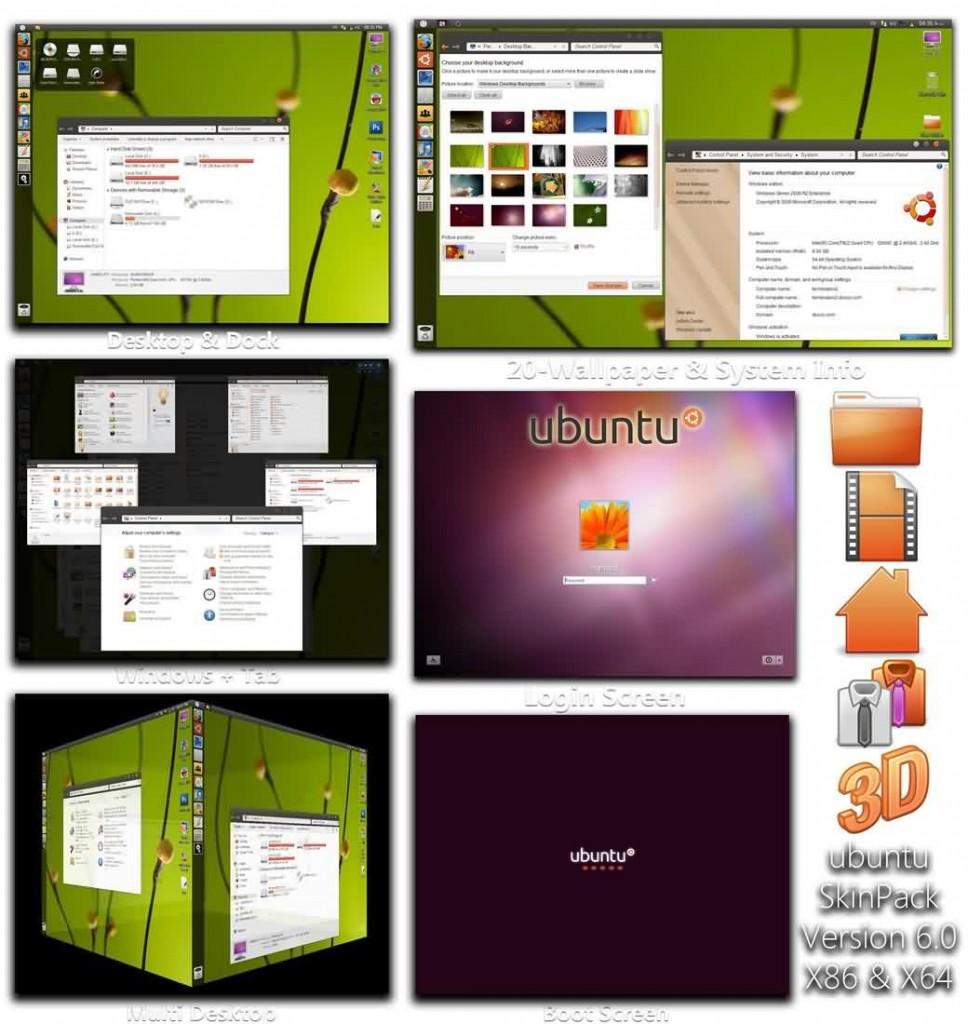ubuntu-skin-pack-logo Transformar Windows 7 en Ubuntu 11.04 Natty Narwhal usando “Ubuntu Skin Pack 6.0 ”