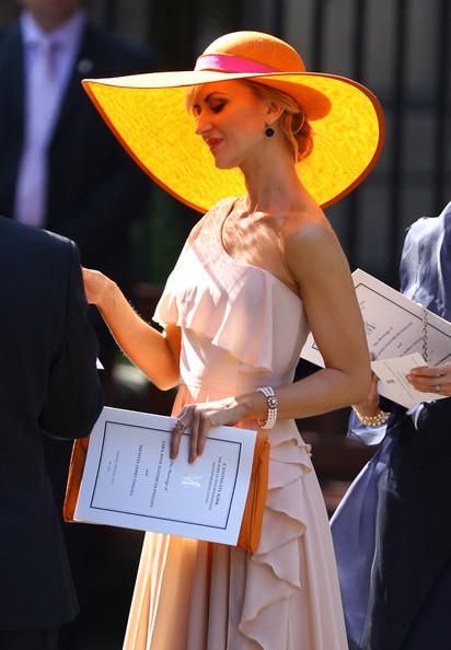 Actress Katherine Kelly departs from the Royal wedding of Zara Phillips and Mike Tindall at Canongate Kirk on July 30, 2011 in Edinburgh, Scotland. The Queen's granddaughter Zara Phillips will marry England rugby player Mike Tindall today at Canongate Kirk. Many royals are expected to attend including the Duke and Duchess of Cambridge.