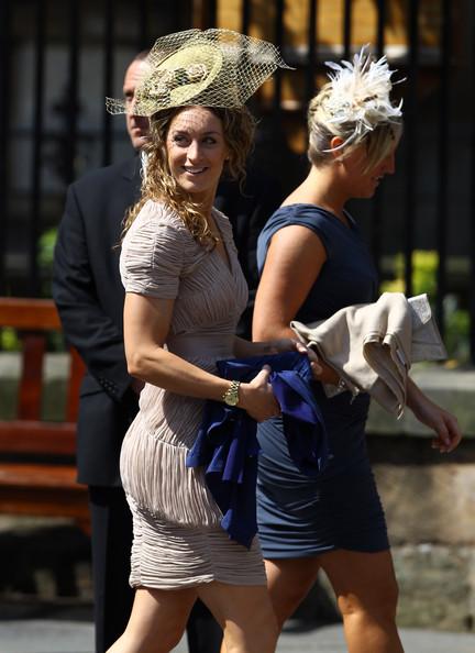 Olympic Skeleton racer Amy Williams arrives for the Royal wedding of Zara Phillips and Mike Tindall at Canongate Kirk on July 30, 2011 in Edinburgh, Scotland. The Queen's granddaughter Zara Phillips will marry England rugby player Mike Tindall today at Canongate Kirk. Many royals are expected to attend including the Duke and Duchess of Cambridge.