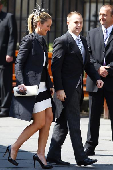 Guests arrive for the Royal wedding of Zara Phillips and Mike Tindall at Canongate Kirk on July 30, 2011 in Edinburgh, Scotland. The Queen's granddaughter Zara Phillips will marry England rugby player Mike Tindall today at Canongate Kirk. Many royals are expected to attend including the Duke and Duchess of Cambridge.