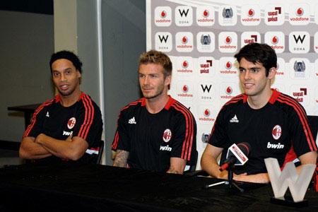El Milan logró junta en el mismo equipo a Ronaldinho, Beckham y Kaka'