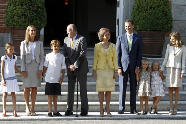 Pope Benedict XVI is seen meeting with the Spanish Royal Family during World Youth Day 2011 celebrations in Madrid. The Pope was treated to a visit to the Zarzuela Palace.
