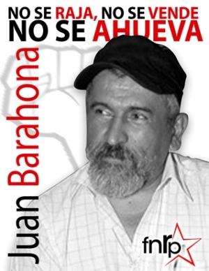 ¡Respaldo total al Subcoordinador del FNRP, Juan Barahona! ¡Respaldo total al Subcoordinador del FNRP, Juan Barahona!