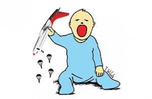 Crying baby Bebe a bordo