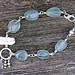 aquamarine, biwa pearl, white topaz, freshwater pearl, sterling and fine silver bracelet