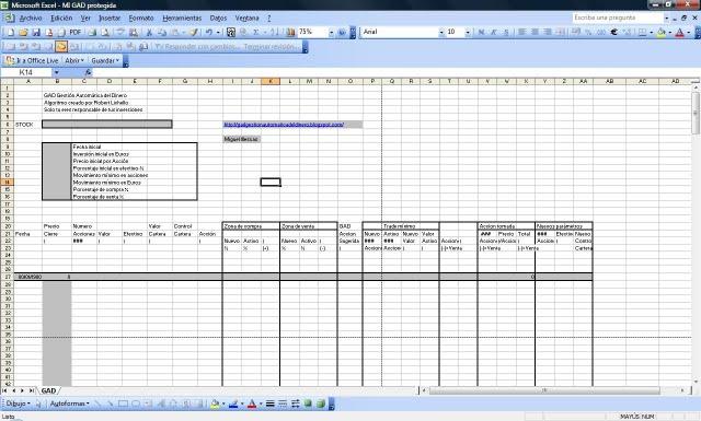 Hoja de Excel para seguir el GAD