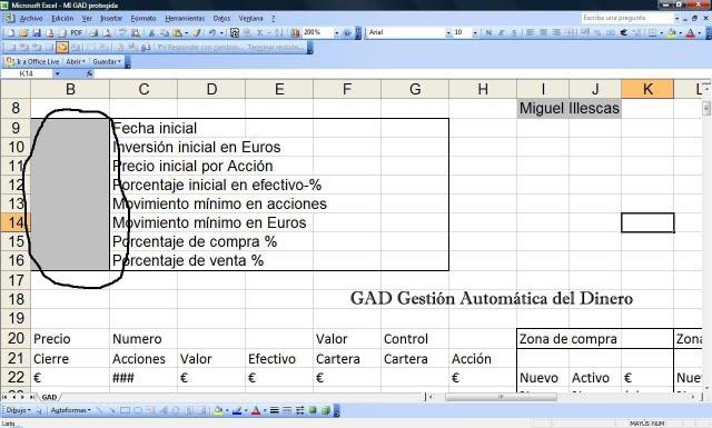 Hoja de Excel para seguir el GAD