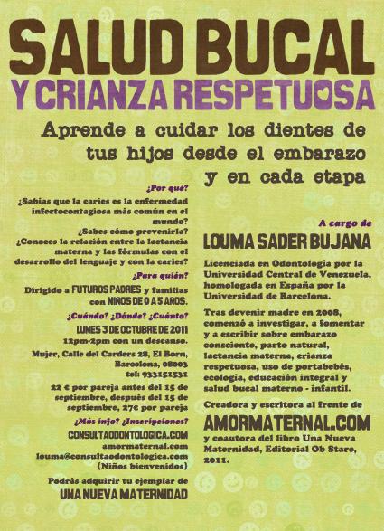 Salud Bucal y Crianza Respetuosa - Taller en Barcelona Salud Bucal y Crianza Respetuosa - Taller en Barcelona