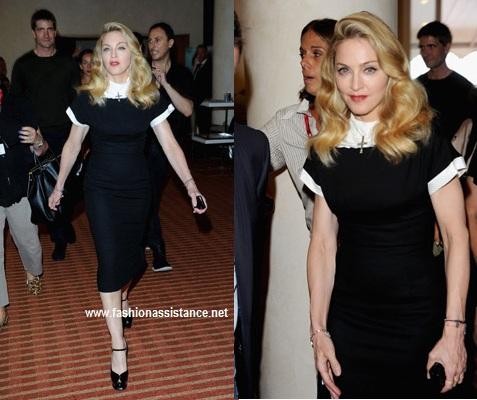 Madonna sorprende en el Festival de Venecia con sus looks sobrios y recatados. W.E. premiere