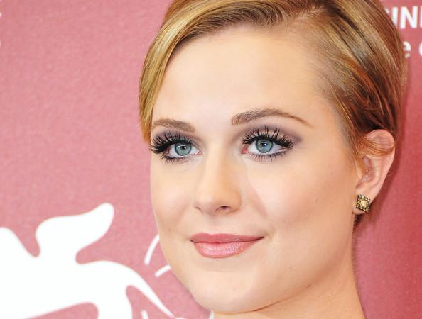 Actress Evan Rachel Wood (Make Up, Earring Detail) poses at the 