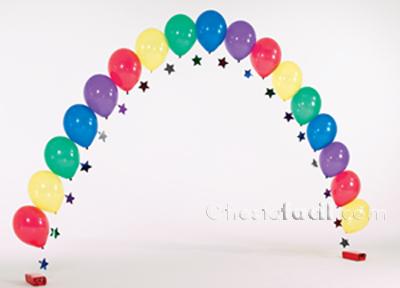 arco-perlas-con-tiras-estrellas Un arco de globos: de perlas