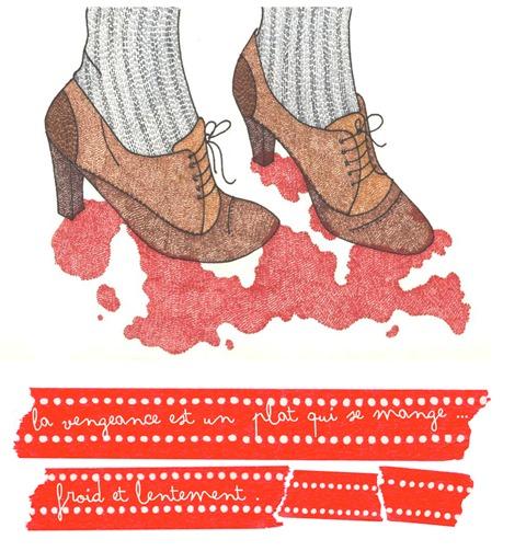 Zapatos de Piel es una ilustración de p.strange, para la sra. Farnsworth. PoSTCaRDS FRoM PaRiS