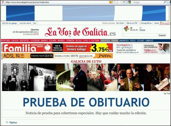 391094713 La Voz de Galicia y el obituario de Manuel Fraga