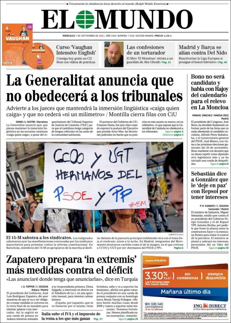 Diario El Mundo 7 Septiembre 2011