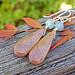 sunstone, aquamarine and sterling silver earrings