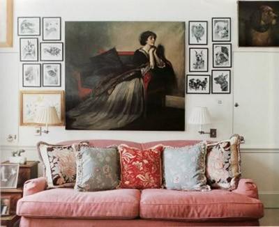 Decoración moderna con retratos antiguos Decoración moderna con retratos antiguos