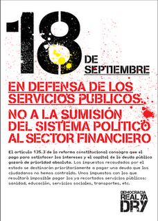 El #18-S salgamos a la calle, en defensa de los servicios públicos, antes de que sea demasiado tarde. El #18-S salgamos a la calle, en defensa de los servicios públicos, antes de que sea demasiado tarde.