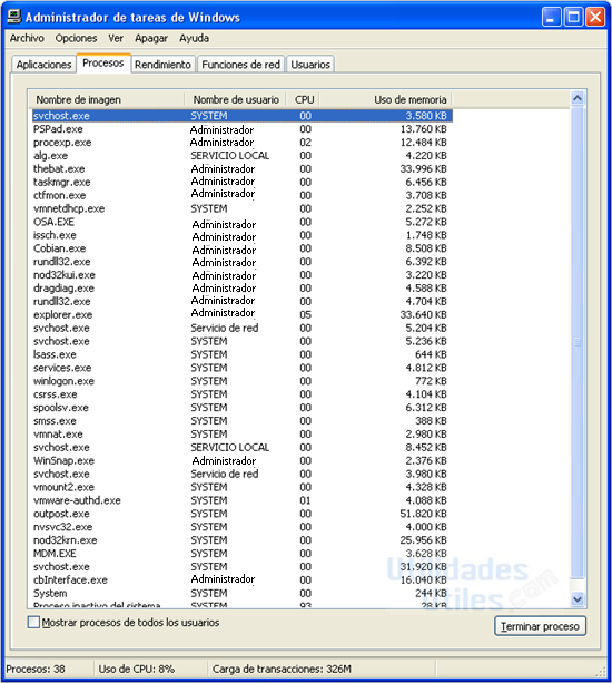 configurar Process Explorer para que reemplace al Administrador de tareas de Windows TaskManager